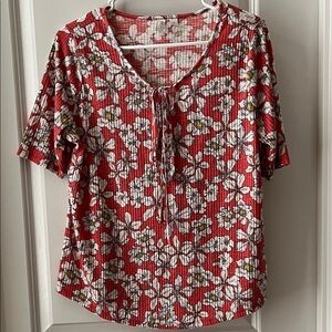 Cato Floral Blouse with White and Yellow Accents